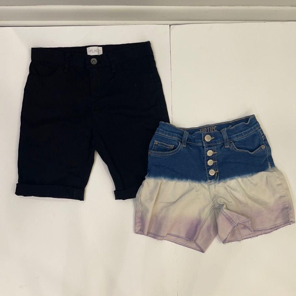 Justice Midi Tie Dye Jean Shorts & Children's Place Bermudas Girls 12